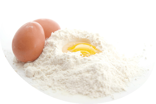 こだわりの卵と薄力粉